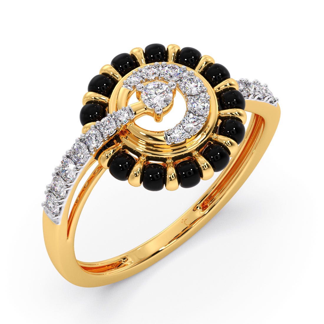 Modern Aesthetic Diamond Mangalsutra Ring
