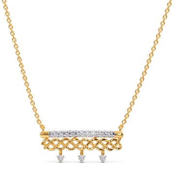 Golden Braid Diamond Pendant Necklace