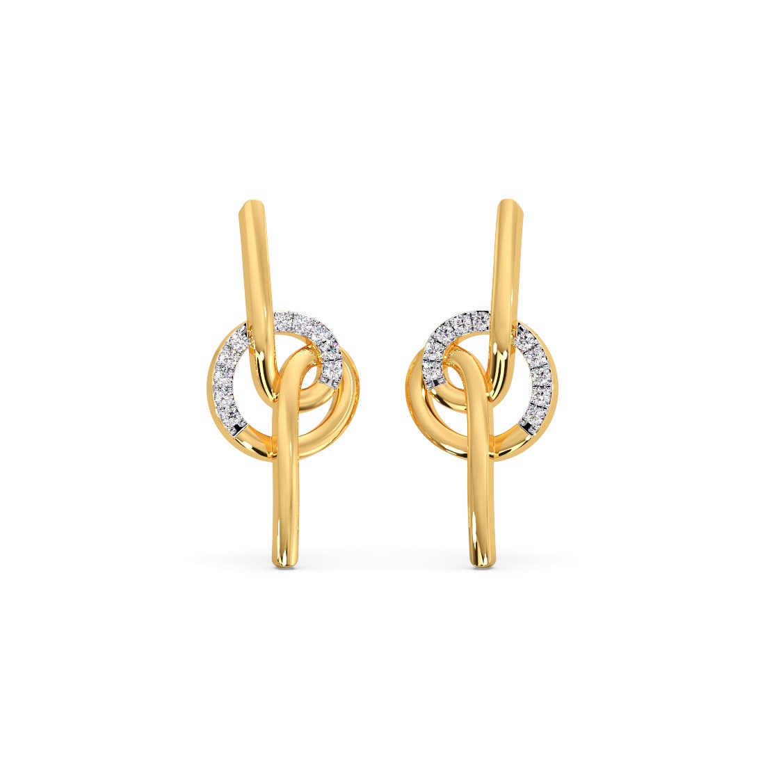 Fancy Knot Diamond Stud Earrings