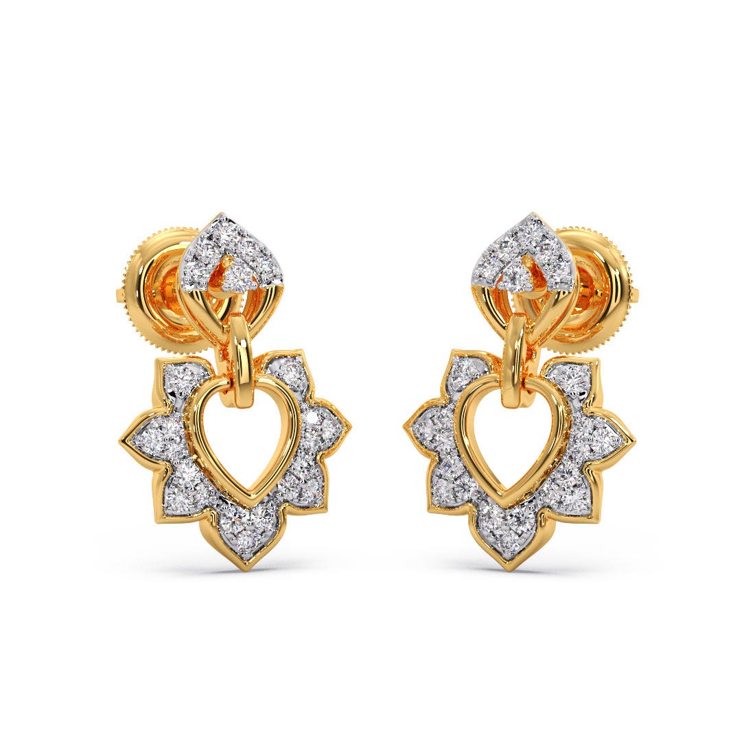 Regal Blooms Diamond Dangle Earrings
