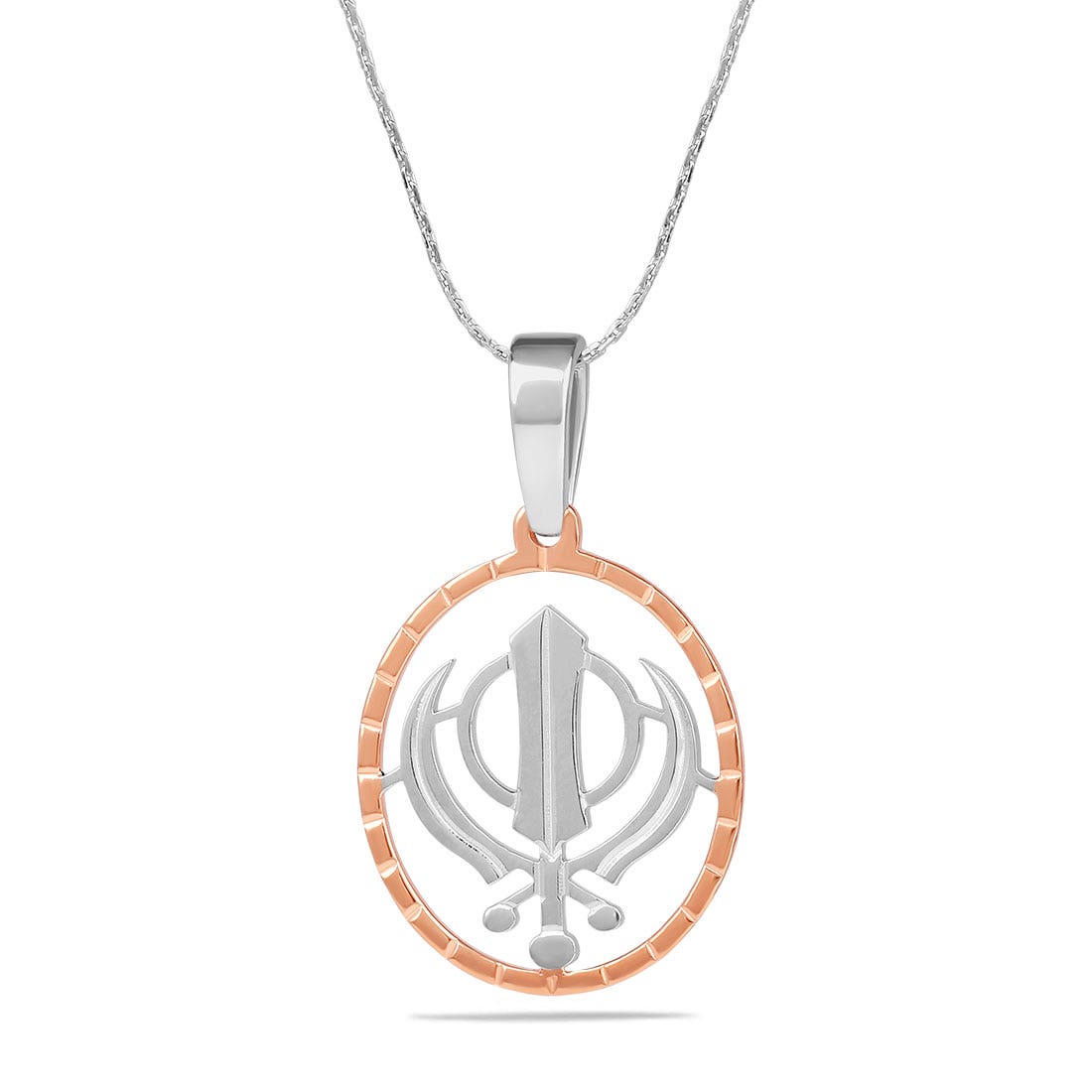 Khanda Icon Platinum And Rose Gold Pendant