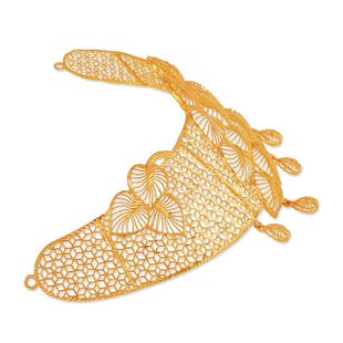 Wirework Leaves Gold Necklace