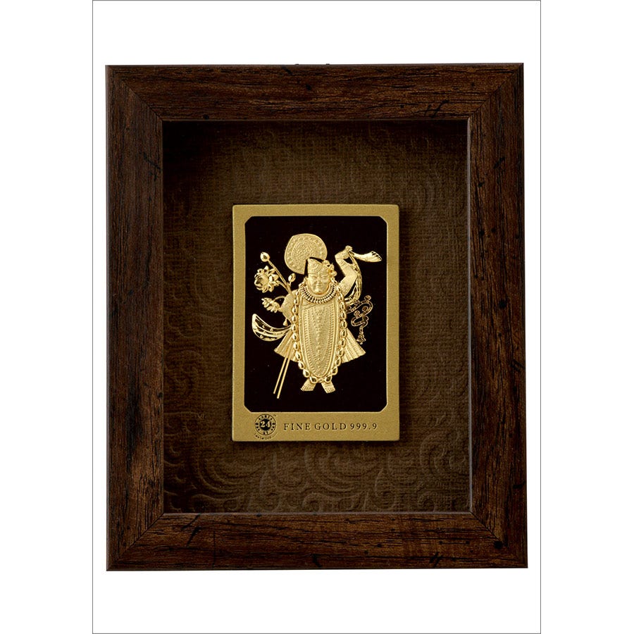 Shreenathji 24K Gold Foil Mini Elegant Gifting Frame