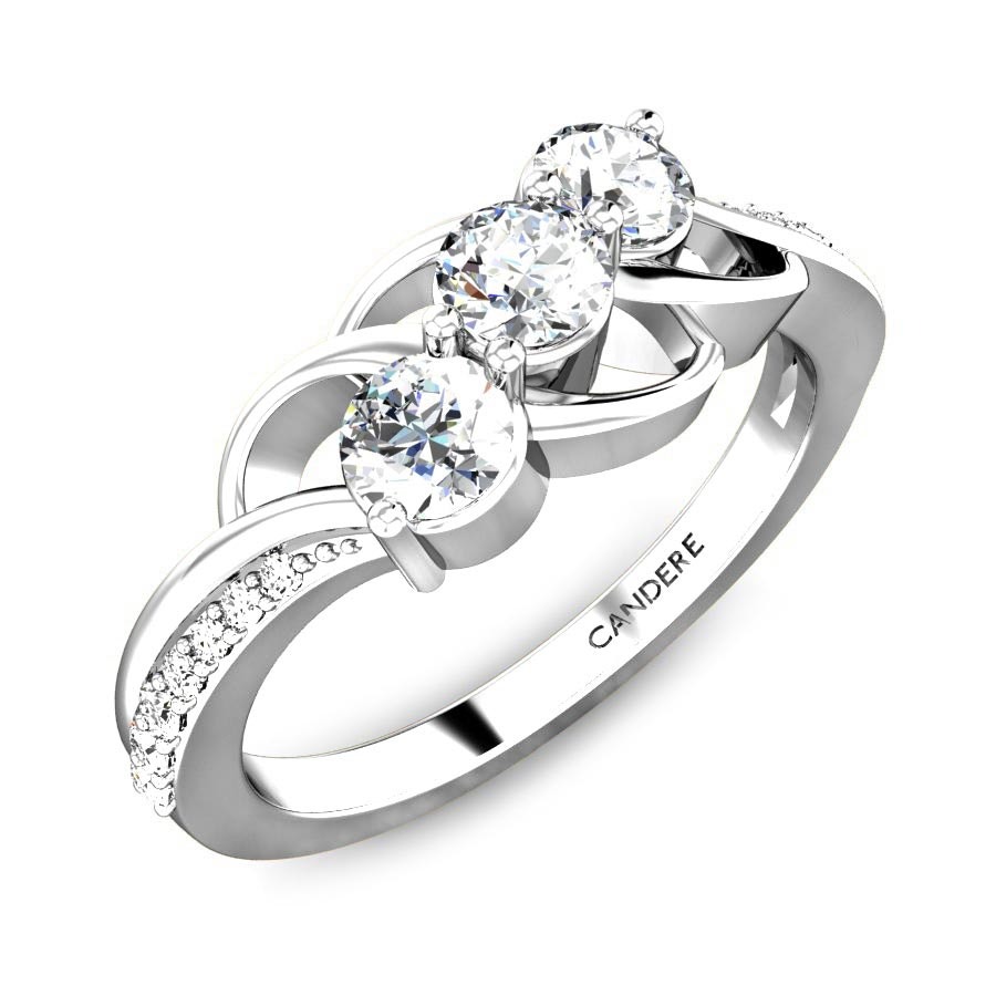 Tanishka Diamond Platinum Ring