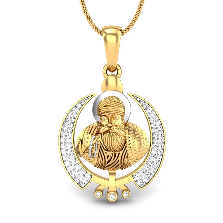 Guru Nanak Dev Diamond Pendant