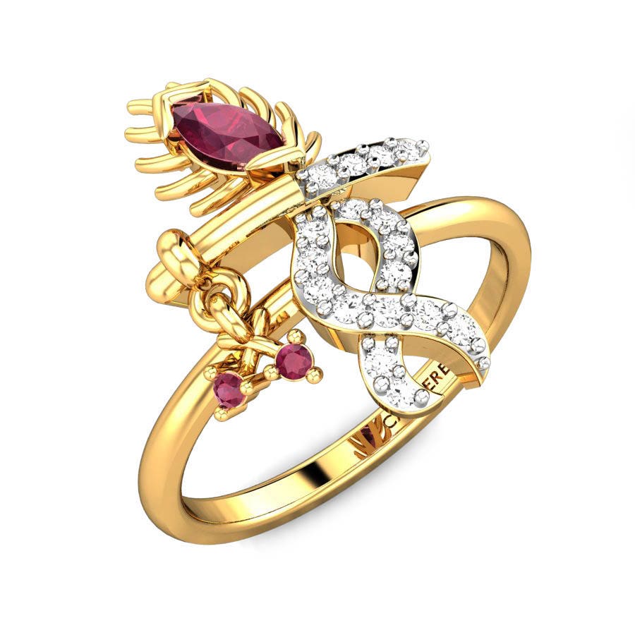 Flute Red Spinel Ring