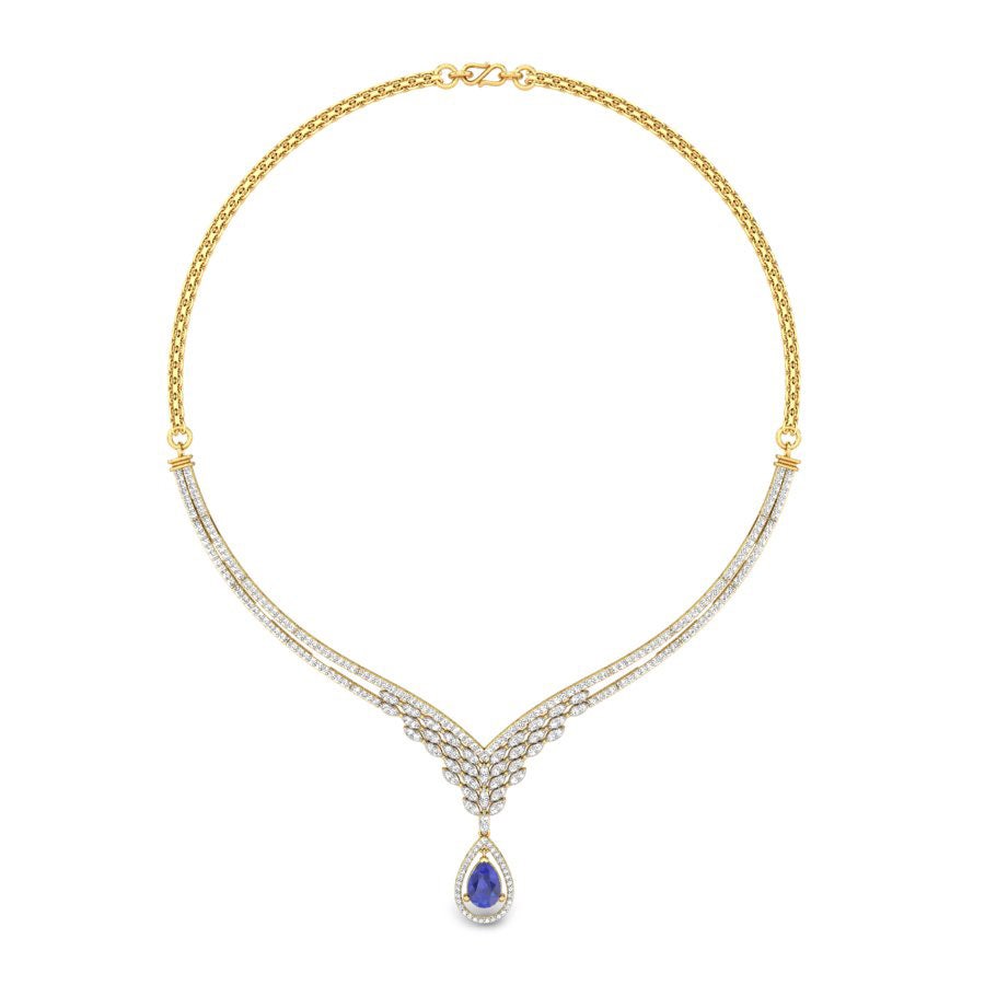 Elora Blue sapphire Necklace