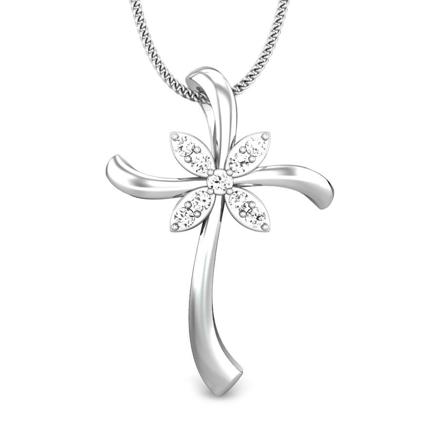 Melantha Cross Diamond Platinum Pendant
