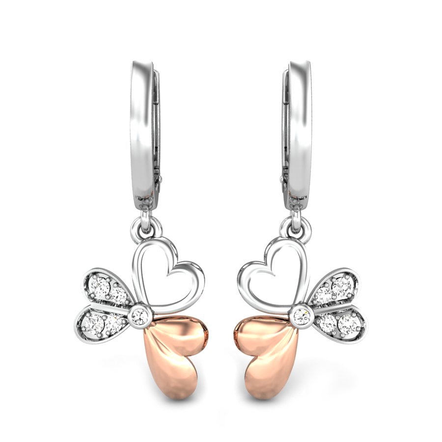 Floral Hearts Diamond Earrings