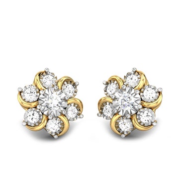 Floral Petals Miracle Plate Diamond Earrings