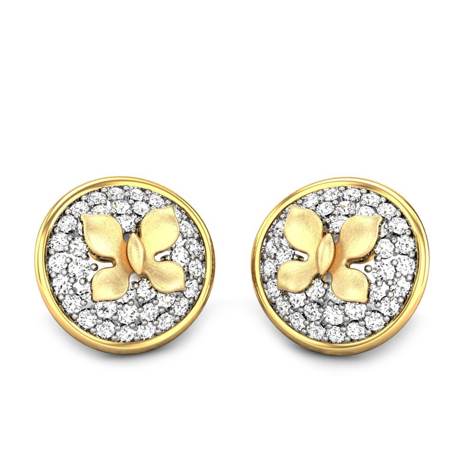Lady Butterfly Diamond Stud Earrings
