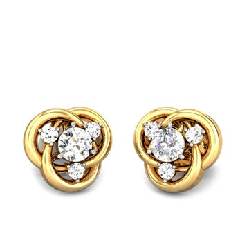 Carnation Solitaire Diamond Earrings