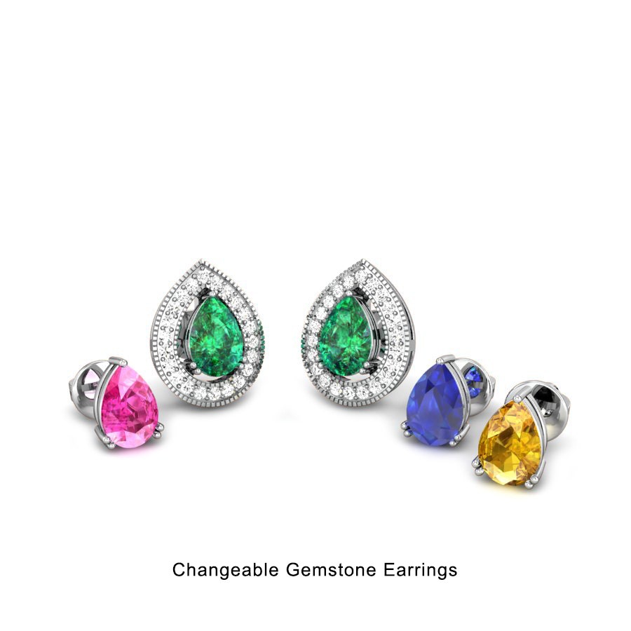 Amulya Changeable Gemstone Earrings