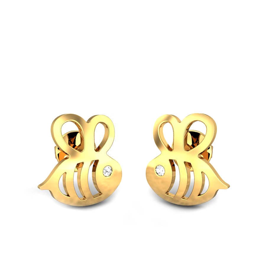 Bee Mee Diamond Stud Earrings For Kids