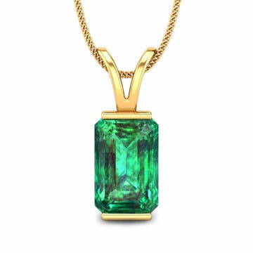 Mya Split loop Emerald Pendant