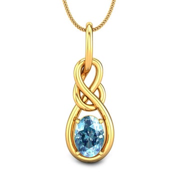 The Love knot Aquamarine pendant