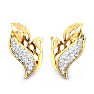Curling Petals Swarovski® Zirconia Gold Earrings