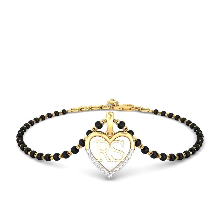True Love Initials Diamond Mangalsutra Bracelet