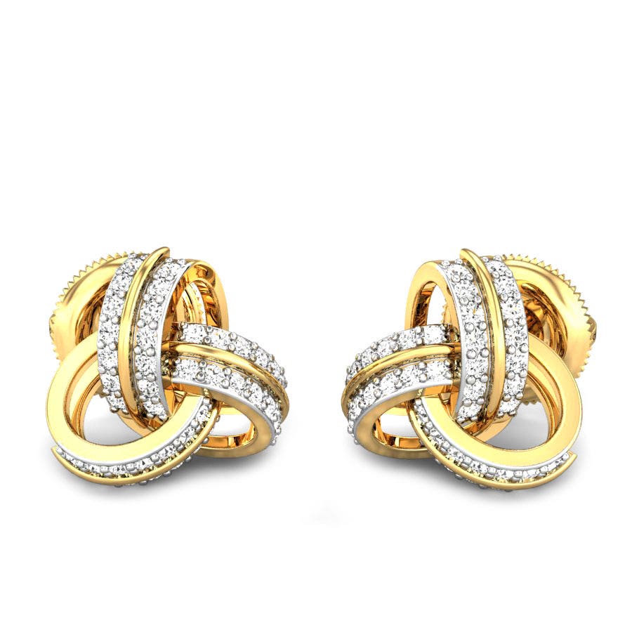 Ternion Love Knot Diamond Earrings
