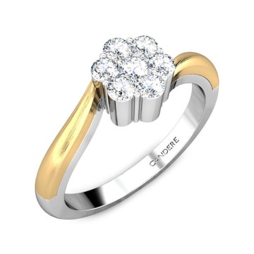 Volim Te Gold Silver Diamond Ring