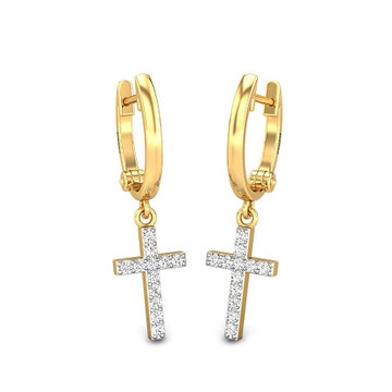 Oda Cross Diamond Earrings