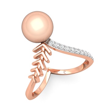 Rosa Pink Pearl Diamond Ring