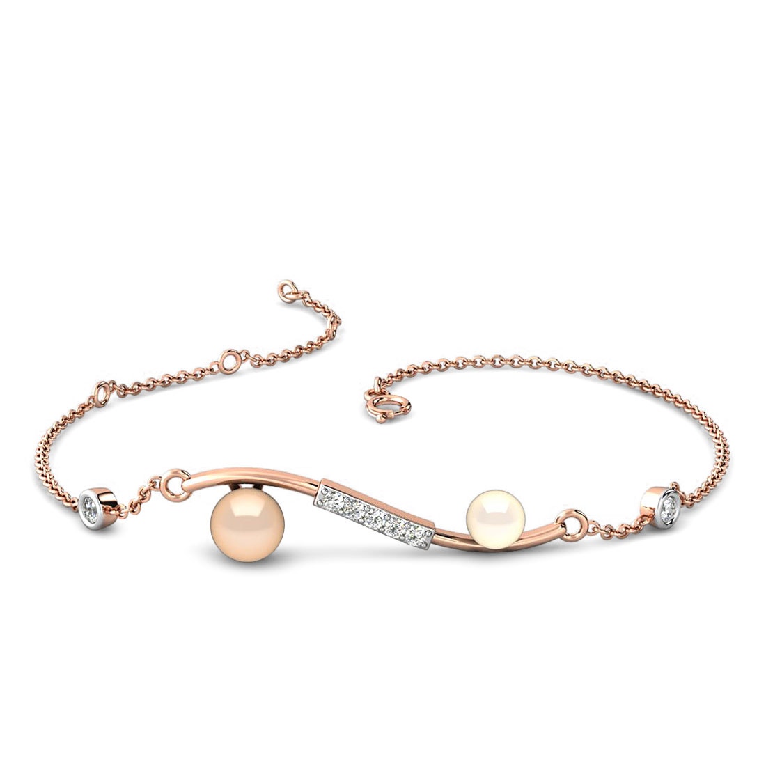 Brexa Pink Pearl Diamond Bracelet
