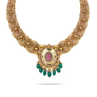 Nuha Mudra Gold Necklace