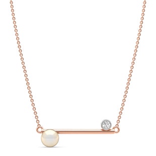 Ryzena Off White Pearl Diamond Pendant With Chain