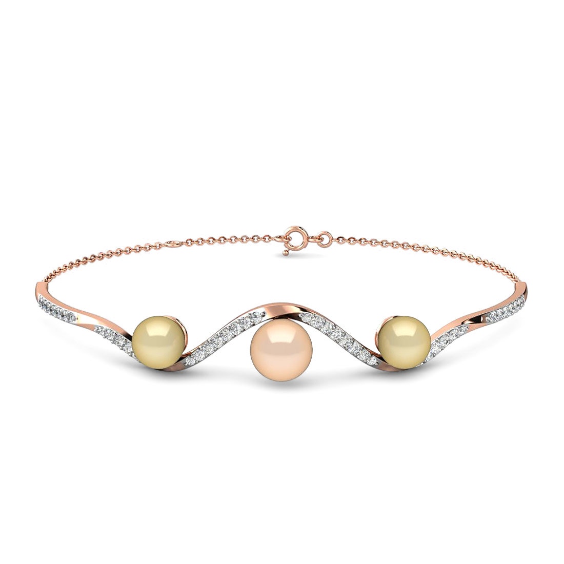 Tethnaya Pink Pearl Diamond Kada 