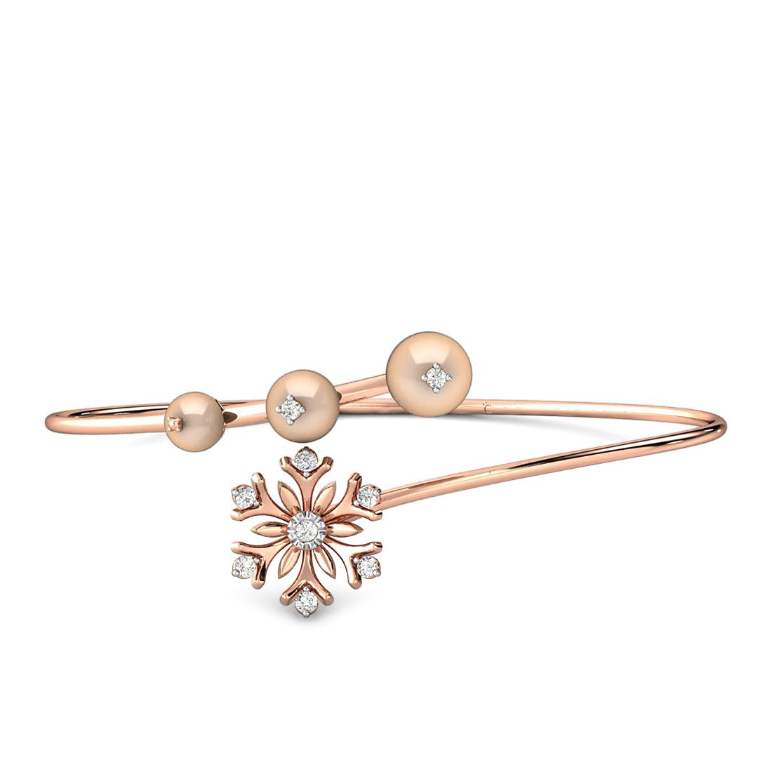 Keyara Pink Pearl Diamond Kada 