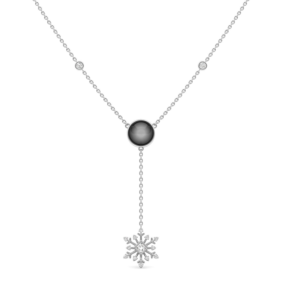 Karneya Black Pearl Diamond Necklace 