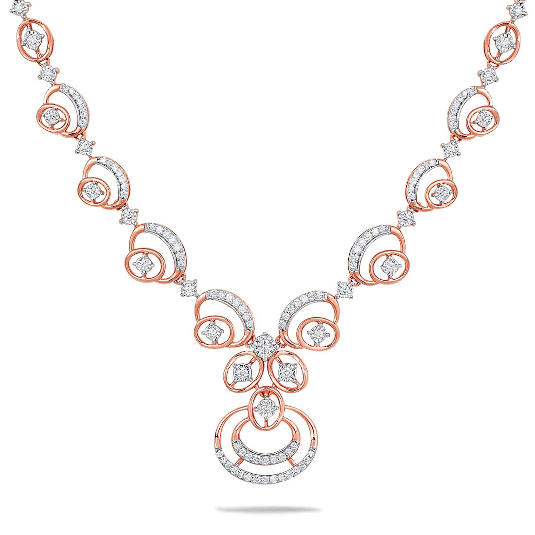 Beaming Ellipses Diamond Necklace