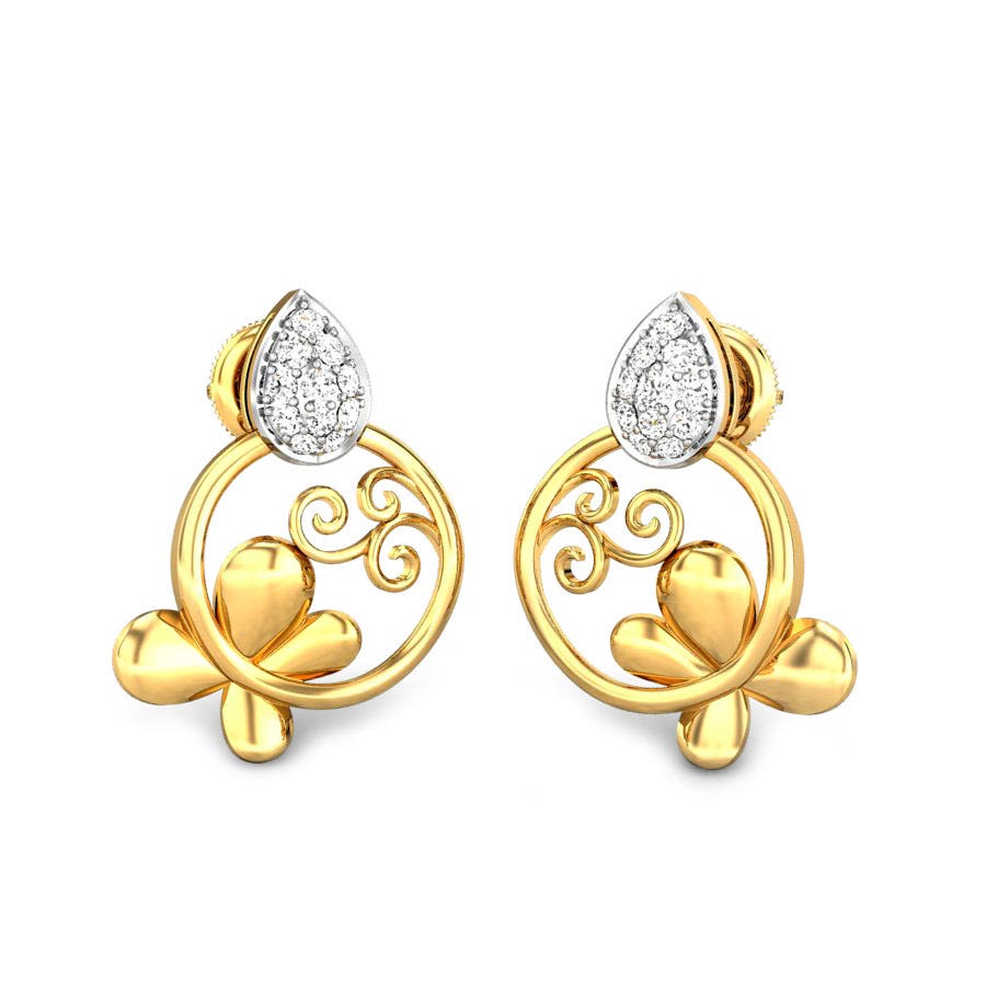 Mystical Butterfly Diamond Earrings
