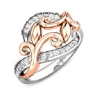 Glimmering Florero Platinum And Rose Gold Diamond Ring