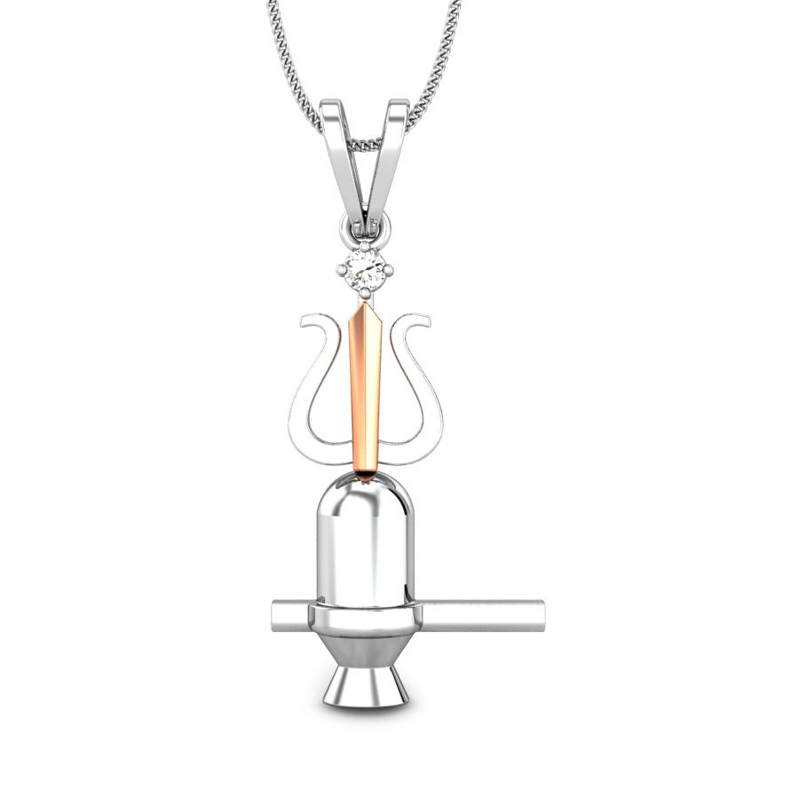 Lingam Platinum And Rose Gold Diamond Pendant