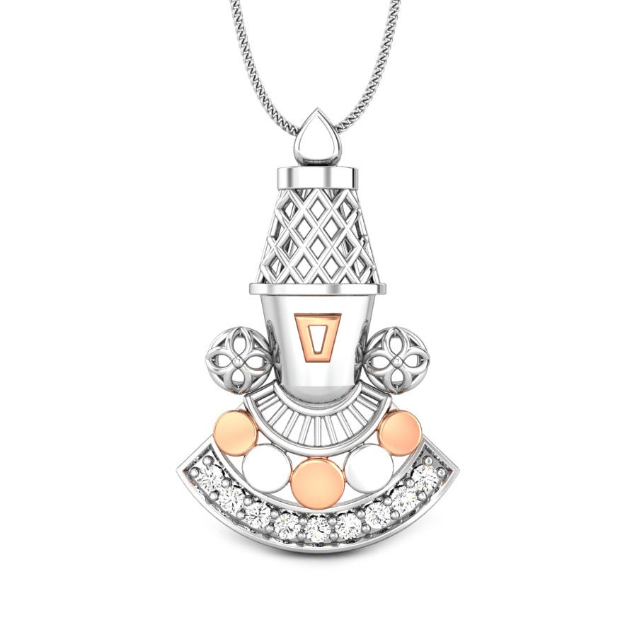 Srikara Platinum And Rose Gold Diamond Pendant