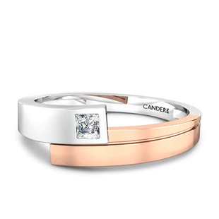 Artie Platinum And Rose Gold Diamond Band For Him