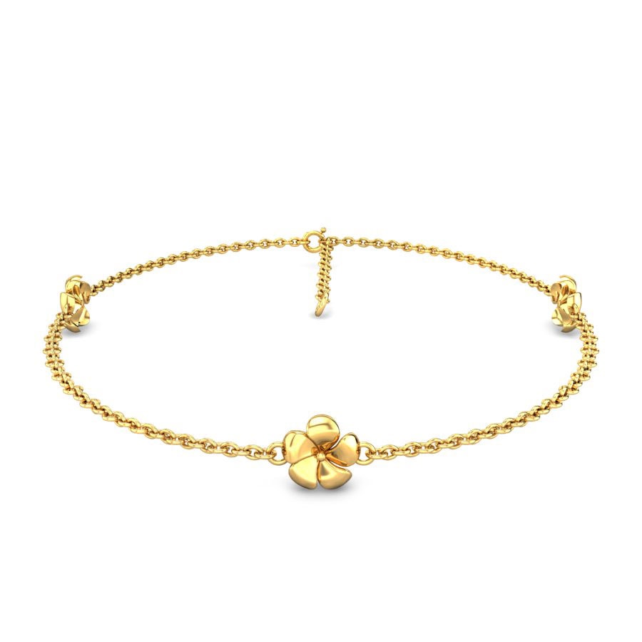 Floral Trail Gold Anklet
