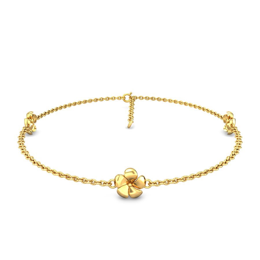 Floral Trail Gold Anklet