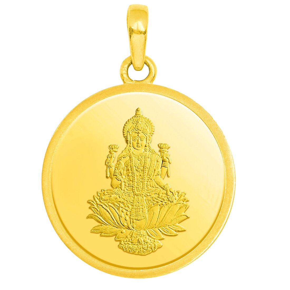 Candere By Kalyan Jewellers 2 Gram 24K (999) Yellow Gold Lakshmi Coin Pendant