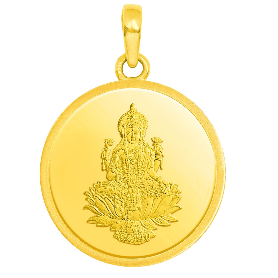 Candere By Kalyan Jewellers 5 Gram 24K (999) Yellow Gold Lakshmi Coin Pendant