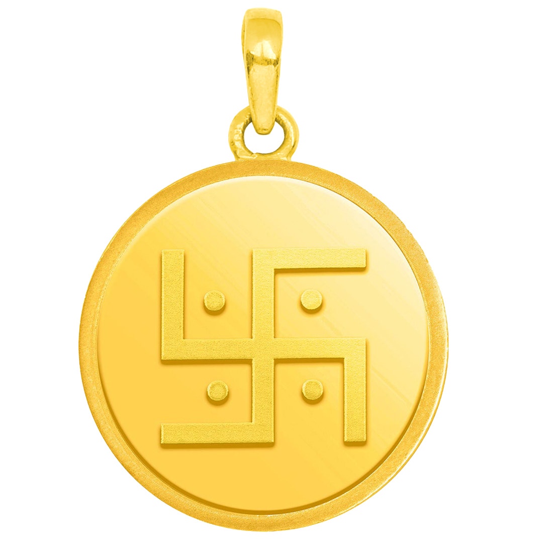 Candere By Kalyan Jewellers 2 Gram 24K (999) Yellow Gold Swastik Coin Pendant