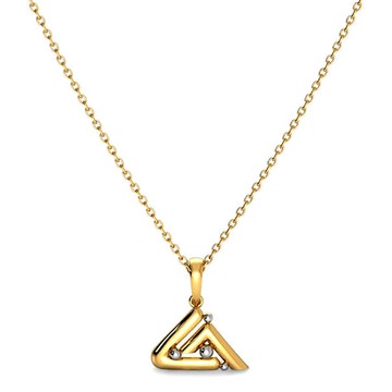Interlocked Gold Pendant With Chain 