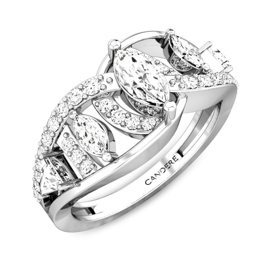 Silver Sunrise Platinum Swarovski® Zirconia Ring