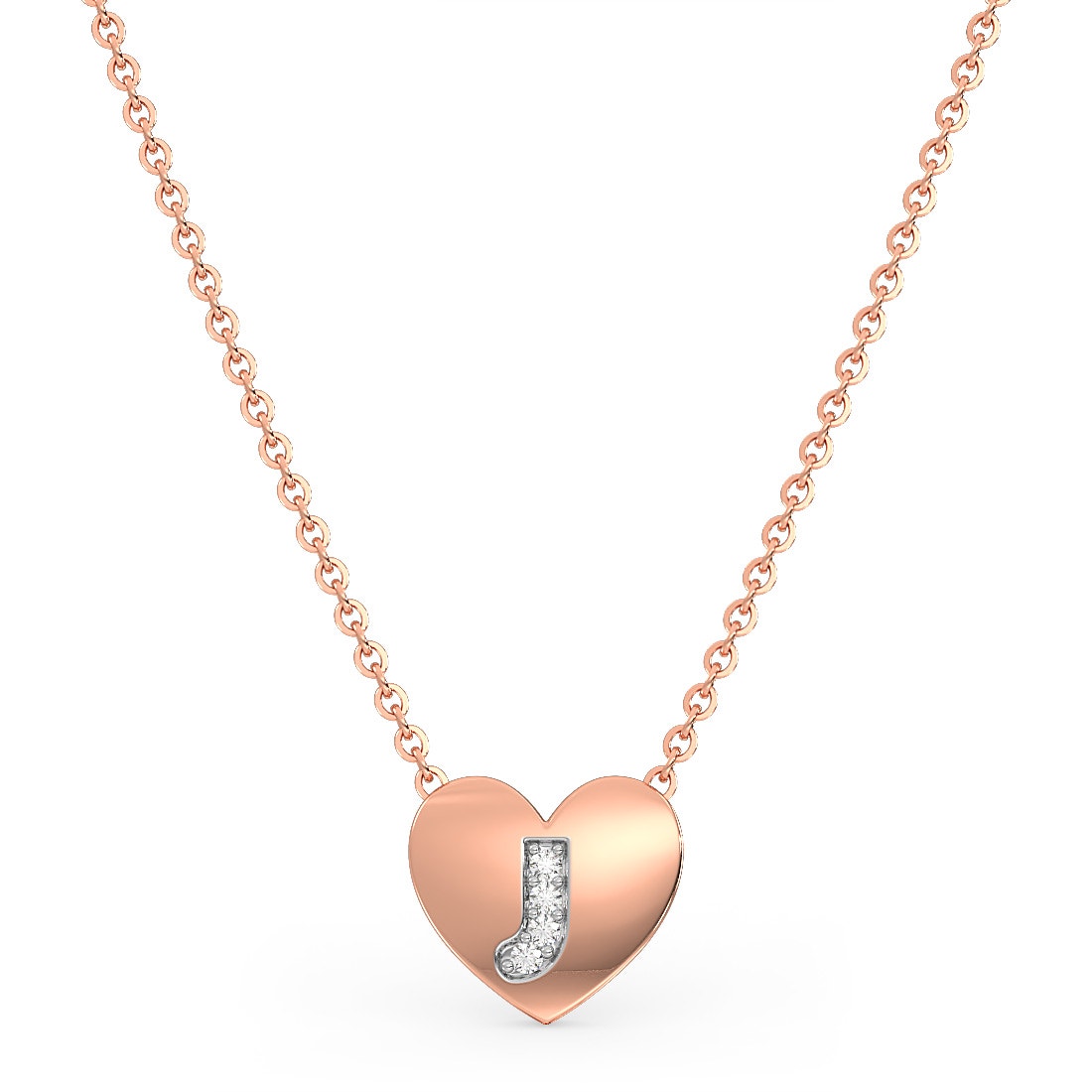 Initial J Pendant With Chain