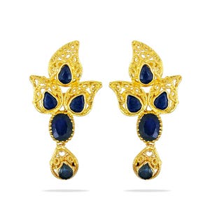 Azraq Rang Gold Earrings