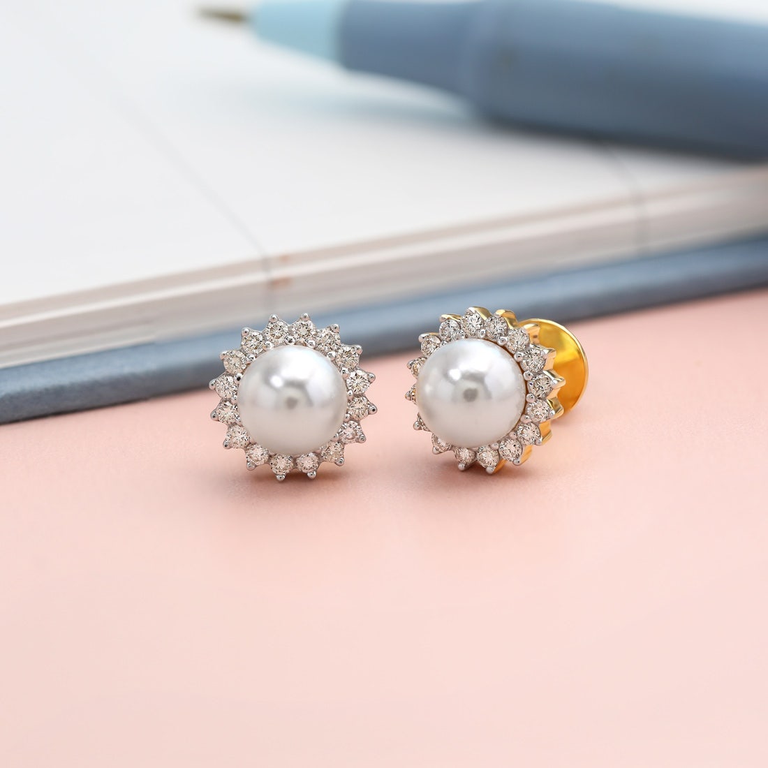 Karen Pearl Diamond Earrings