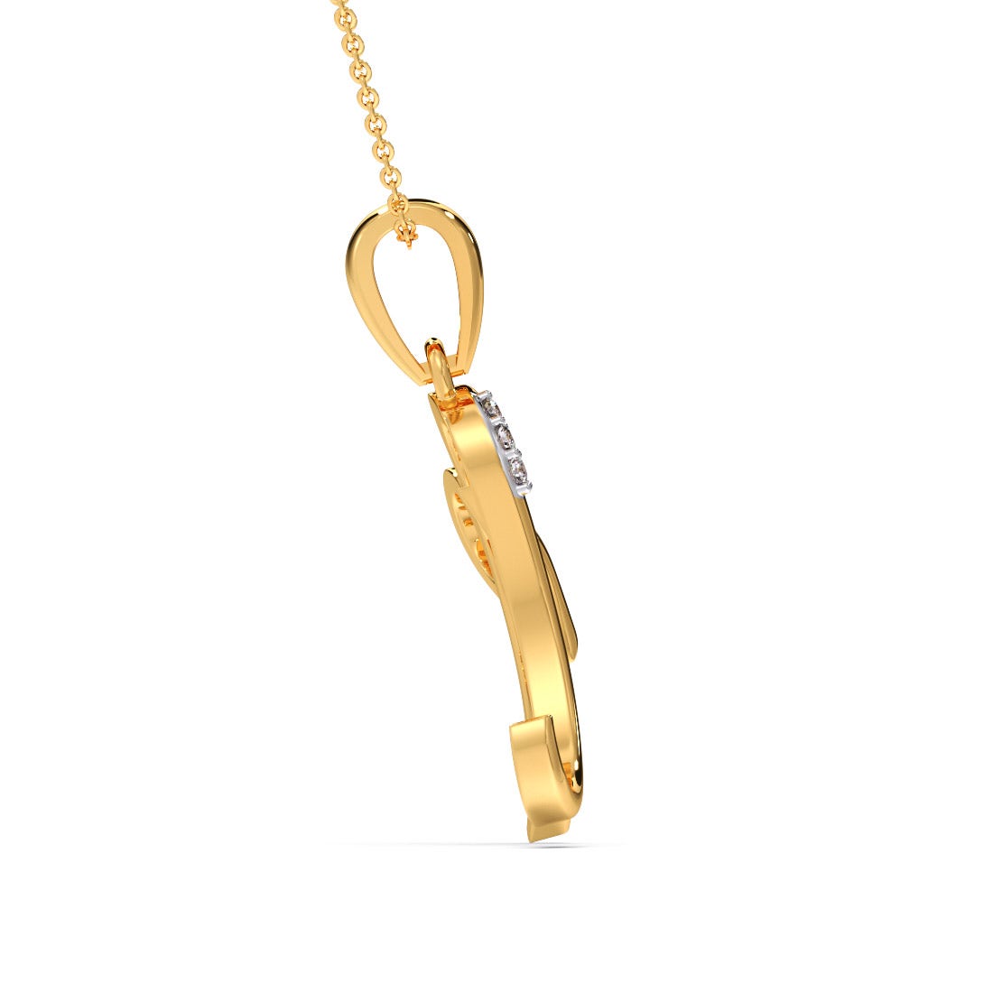 M Initial Love Diamond Pendant