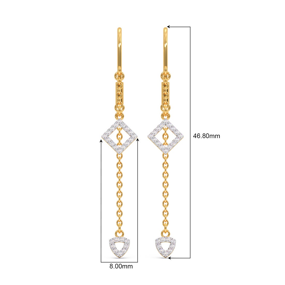 Pendulum Diamond Sui Dhaga Earrings